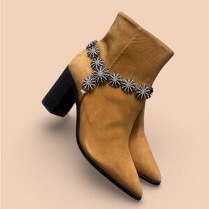 SCHUTZ Ankle Boots with Floral Embellishments